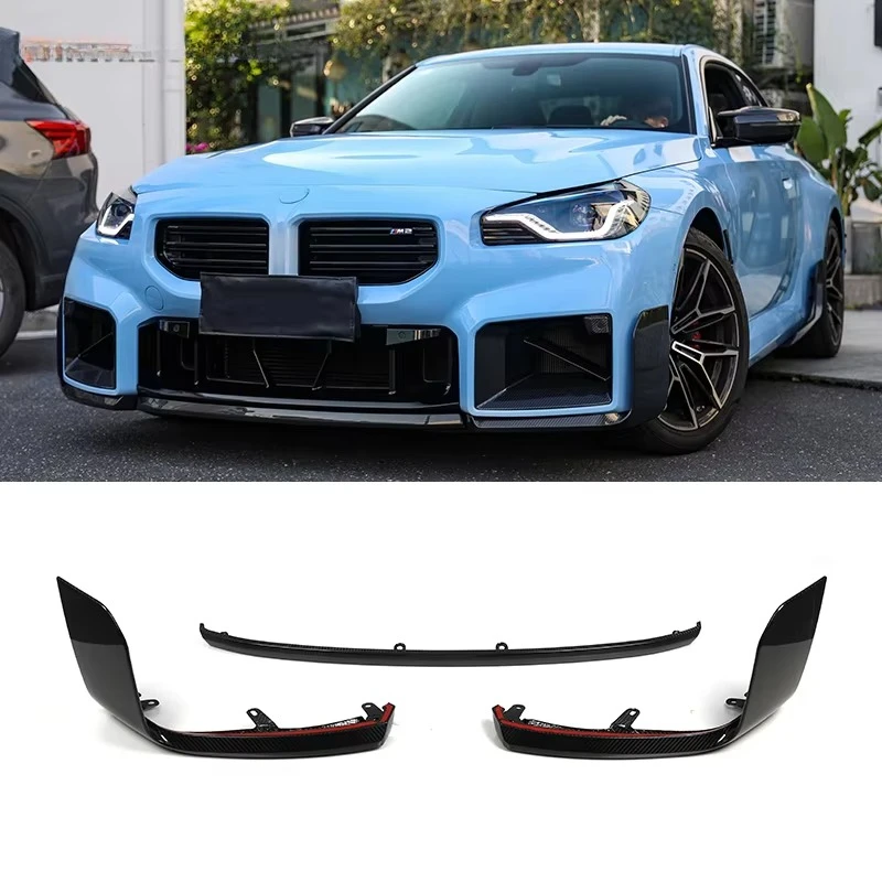 

High Quality Dry Carbon Fiber MP Style 3-Piece Front Bumper Lip New Condition for M2 G87 2023+ Front Lip