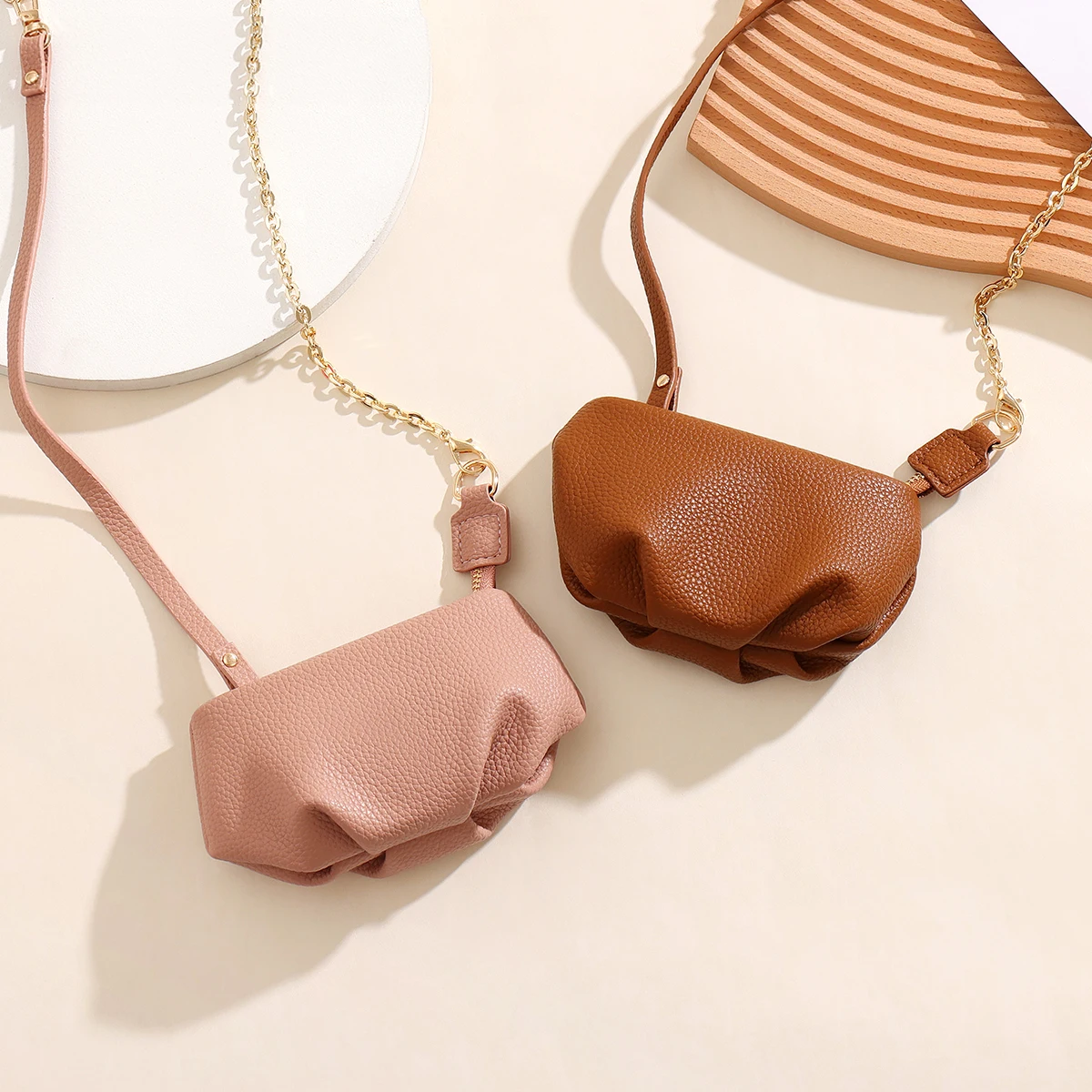 

Faionable Crossbody Handbag Women's Lipsti Key Wallet Small Coin Purse Storage Bag Ele Simple PU Leather Bag