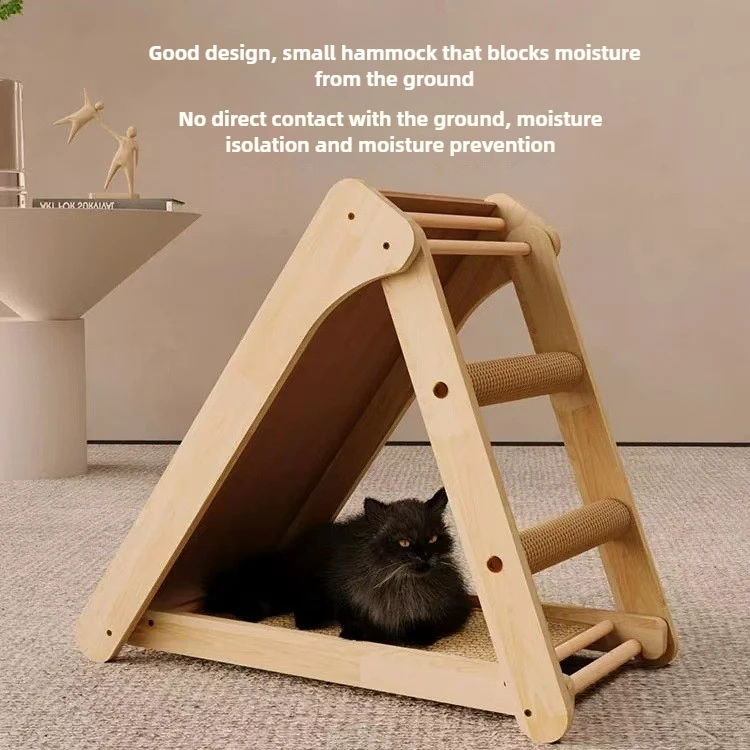 

Pet Toy Fold Cat Scratcher House Pet Toys Cat Tower Pet Accessories Cat Climbing Frame Scratching Post Wear-resistant Solid Wood