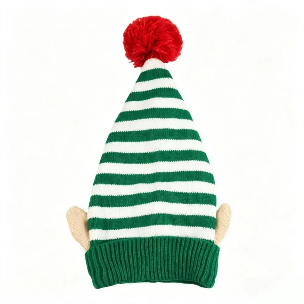 Bonnet de Lutin Rayé avec Oreilles et Pompon – photo 7