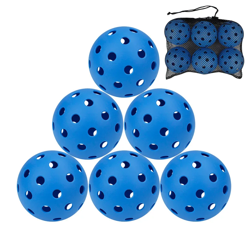 

Pickleball Ball Set 74mm 40 Holes Outdoor Pickleball Balls for Standard Pickleball Sport Training Practice 6pcs/Bag in Mesh Bag