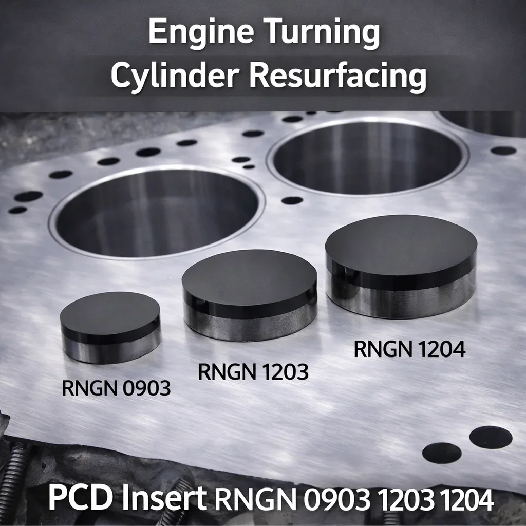 Diamond Inserts RNGN0903 1204 Round Tool Holder Insert Lathe Plates for Aluminum/Cast Iron Cylinder Resurfacing Head Milling