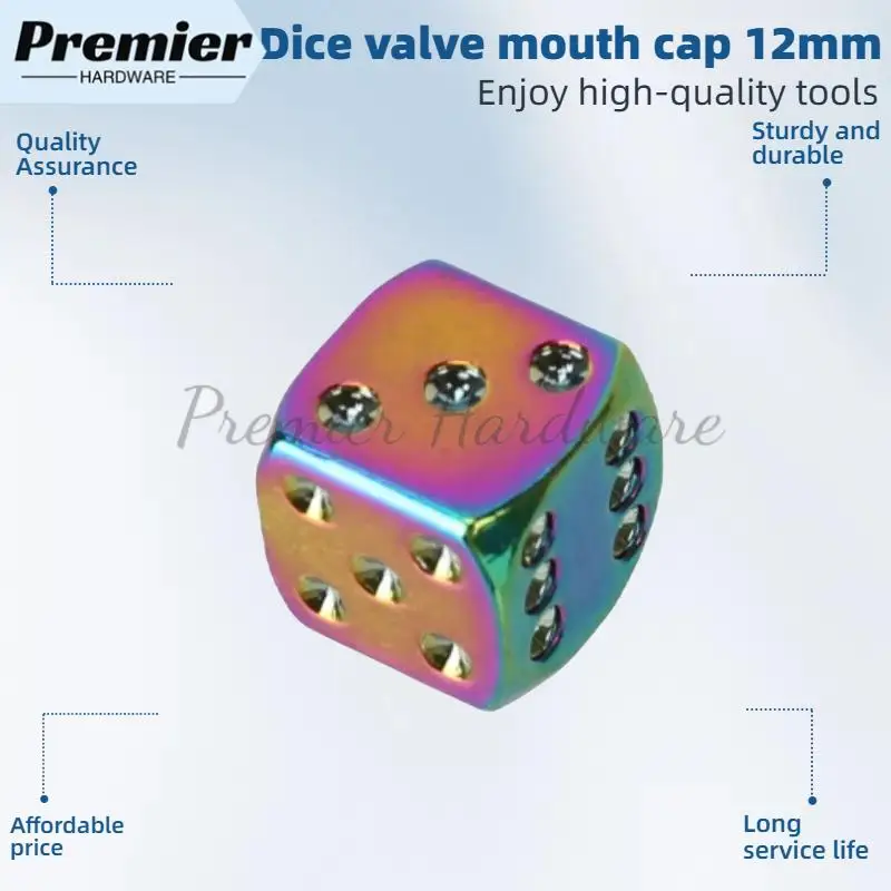 Universal Fit Aluminum Valve Stem Caps,  Dice Style Car Wheel Tire Valve Caps