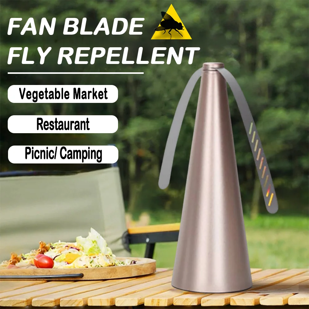 

Camping Fly Repellent Fan 2 Fan Blades Automatic Fly Repellent Outdoor Summer Repel Flies Multifunctional Fly Repellent