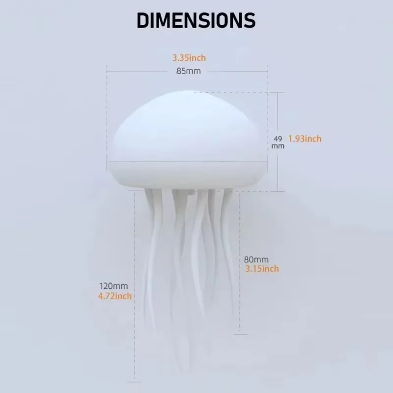 Medusa dos desenhos animados luz noturna rgb gradiente bonito medusa lâmpada de cabeceira controle de voz tipo-c carregamento led noite lâmpada