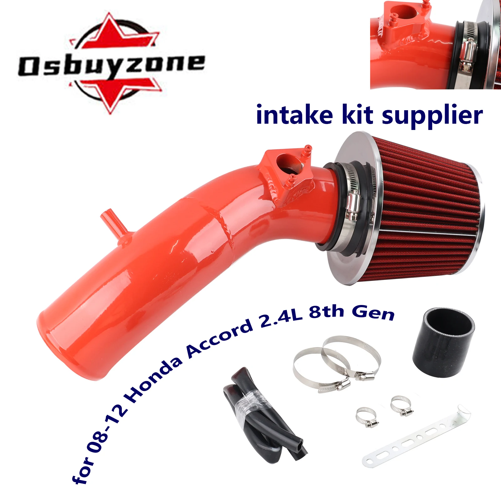 

Комплект воздухозаборника Red Shortram Cool для Honda Accord 08-12 2,4 л 8-го поколения 11 10 Acura TSX Performance Холодный двигатель