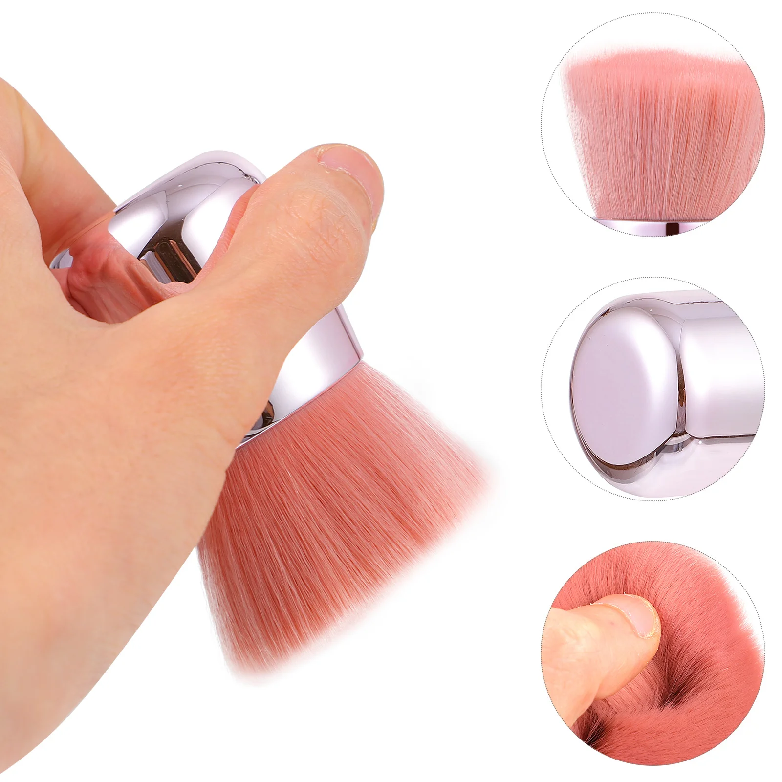 Brocha de maquillaje en polvo, aplicador suave portátil multiusos, cómoda brocha para colorete, cerdas suaves y densas, maquillaje para mujer