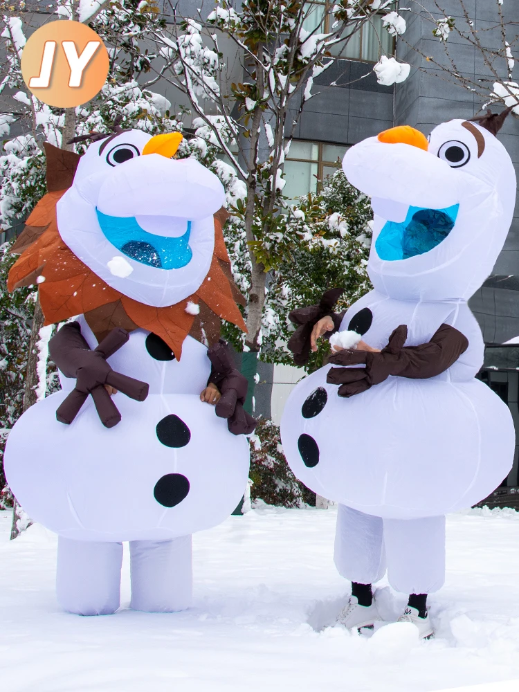 Frozen Snow Man Olaf Inflatable Costume Cartoon Character Props Halloween Adult Performance Dress Party Carnival Cosplay Clothes