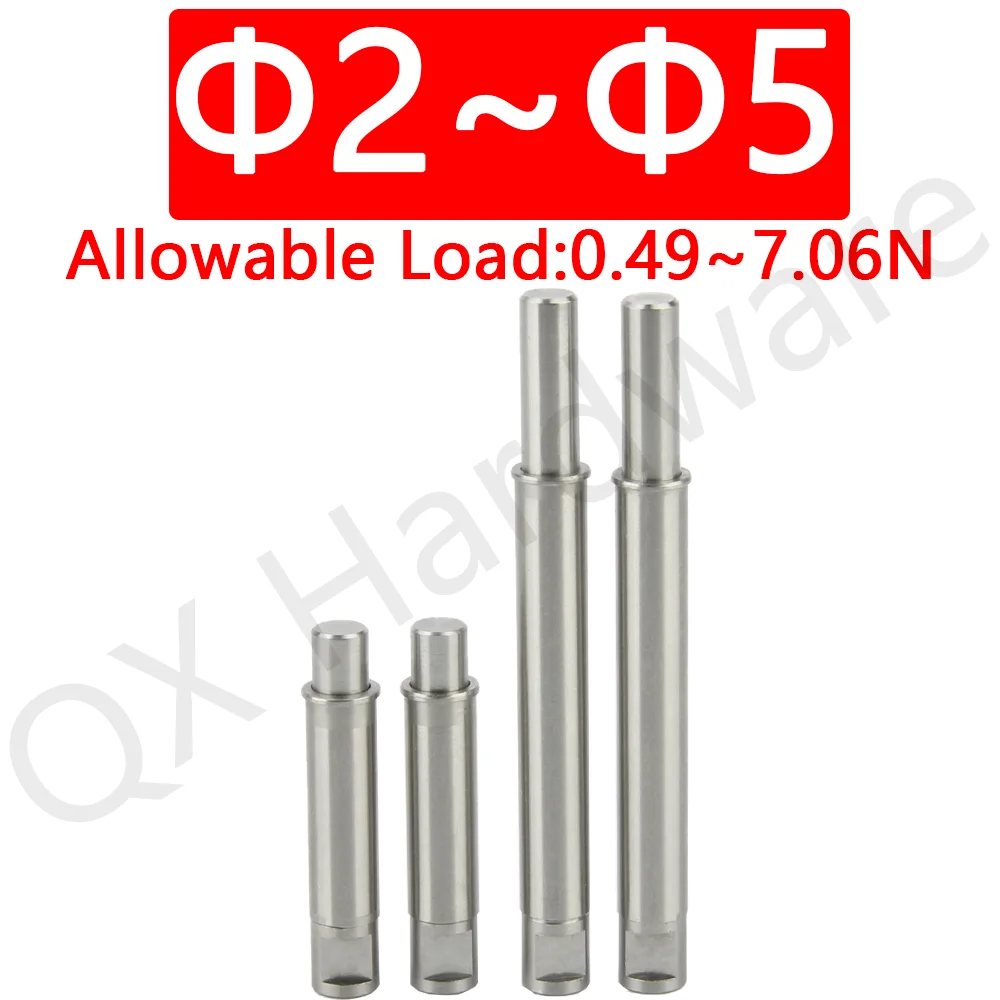 QX512 All Stainless Steel Straight Flat Pins Scoop Out Part At the End For Better Fixing Mirco Spring Plungers Dia2/3/4/5mm