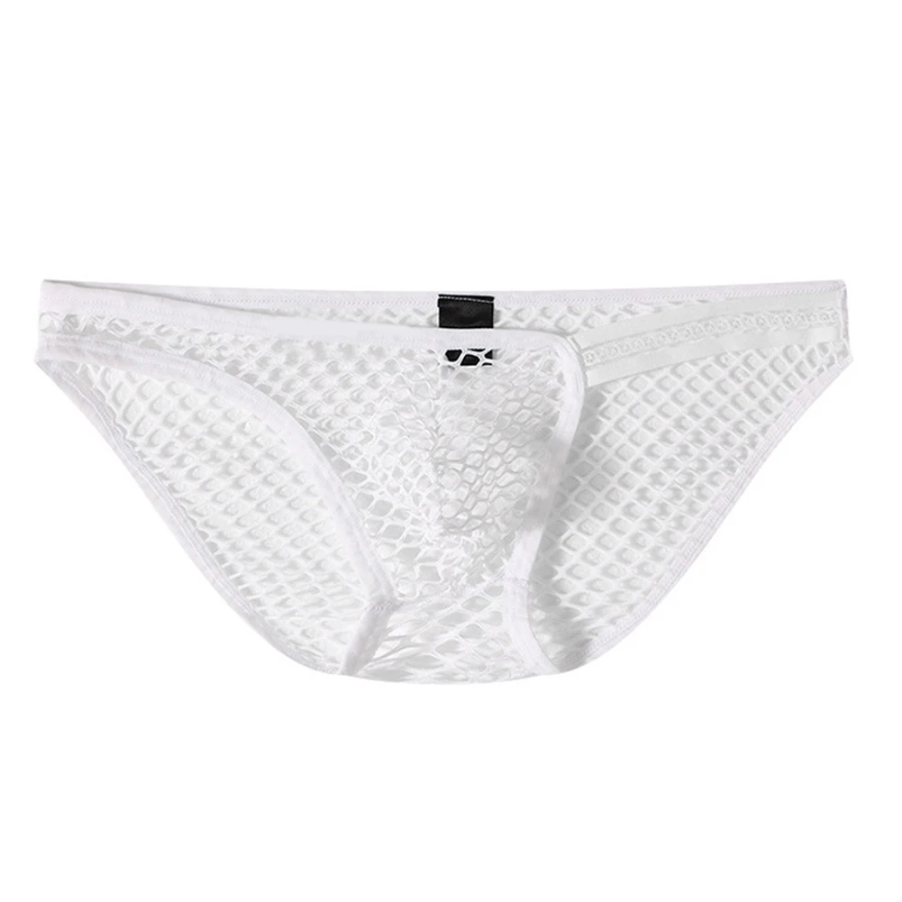 Men Big Mesh Soft Breathable Pouch Underwear Underpants Panties Sexy Briefs Stretch Comfortable Long Boxershorts Male