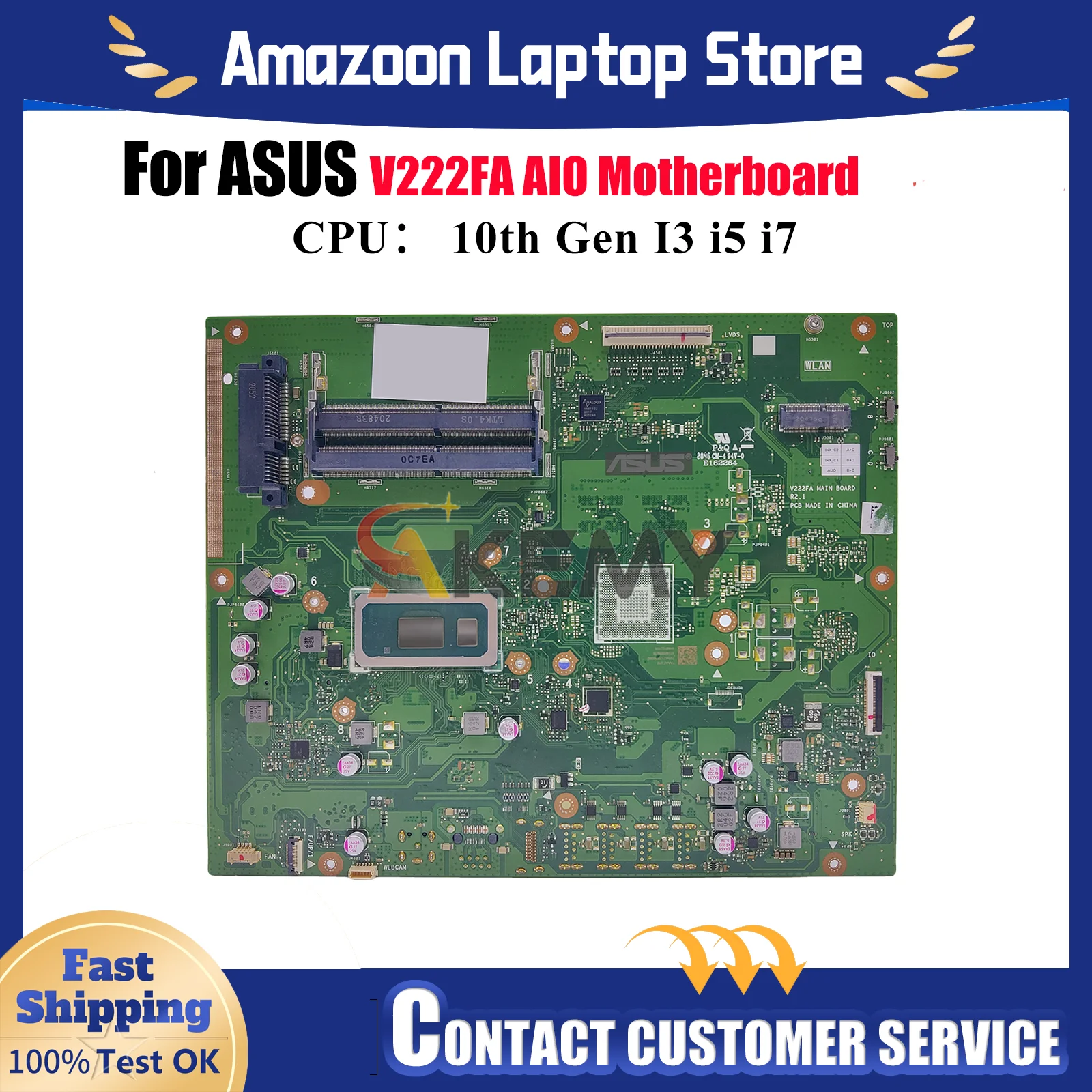 

V222FA Motherboard For ASUS Vivo AiO V222F V222FB V222FA Mainboard With 10th Gen I3 i5 i7 tests OK fast shipping High quality