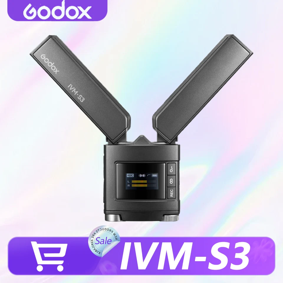 Регулируемый стереомикрофон Godox IVM-S3 0-180° °   Универсальный двойной кардиоидный микрофон для камеры, смартфона, интервью, музыки