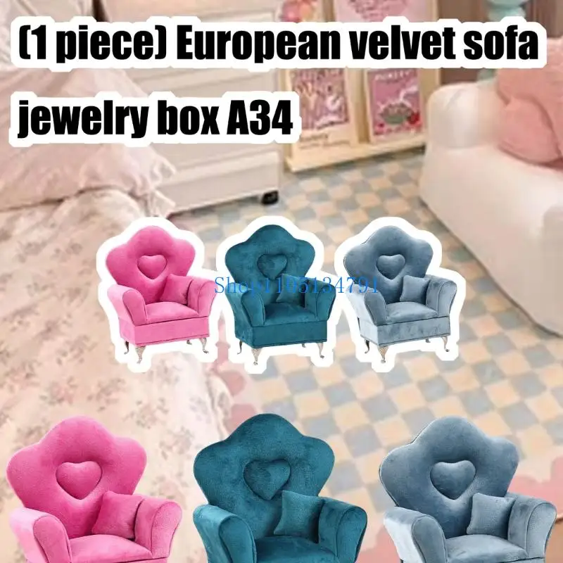 

98km Practical Sofa Jewelry Case Multifunctional Compartments Velvets Texture Suitable for Travel and Home Display