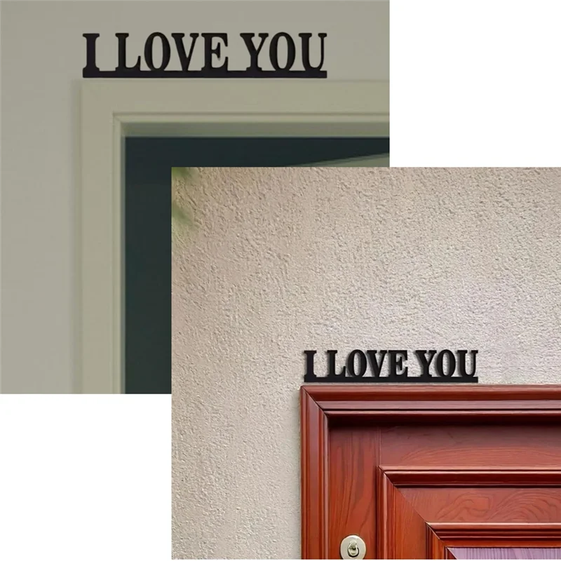 Cute Love Door Topper,Metal Top Door Frame Corner Sign Decorations DIY Craft Door Home Decor Walls Signs-A68E