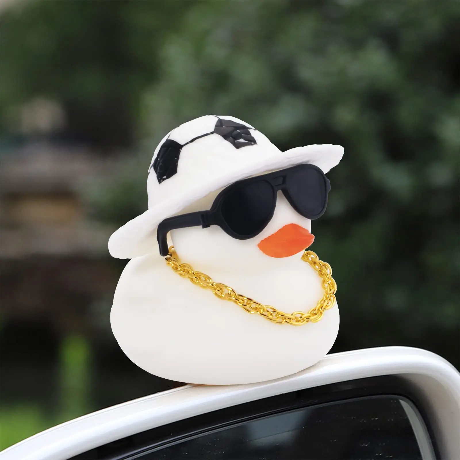 Rubber Duck Car Dashboard Decorations Football Rubber Duck Accessories Dashboard Duck European Cup