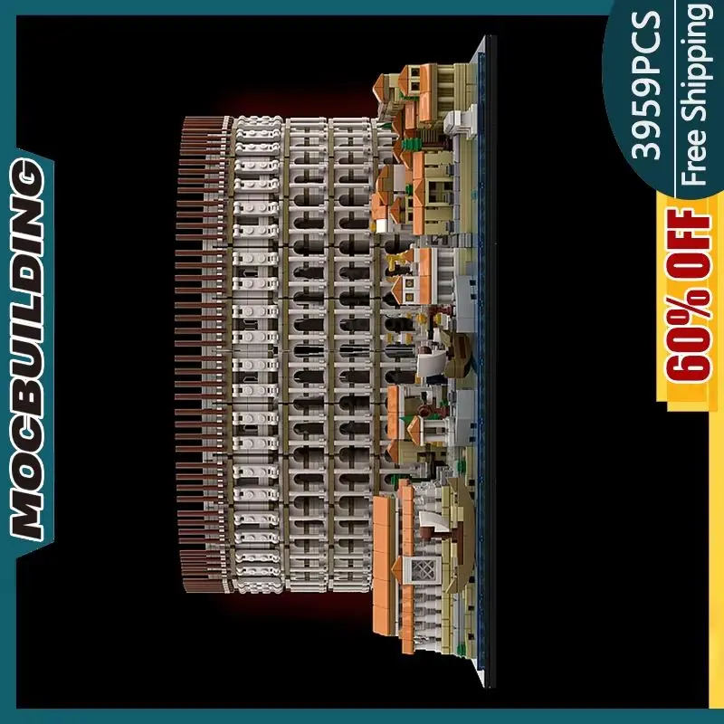 Klocki konstrukcyjne MOC Starożytny Rzym Kolosseum Akropol Ateny Zamek DIY Model Architektury Zabawki do Składania 3959 Elementów