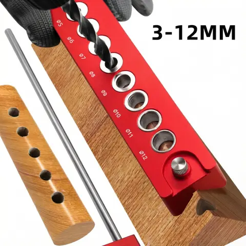 3-12mm Self Centering Drill Guide Handheld Jig for Accurate Vertical Drilling in Woodworking