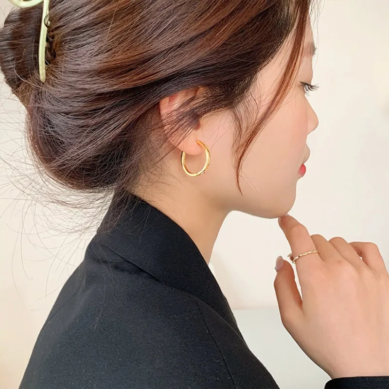 Women's Simple Big Round Hoop Earrings