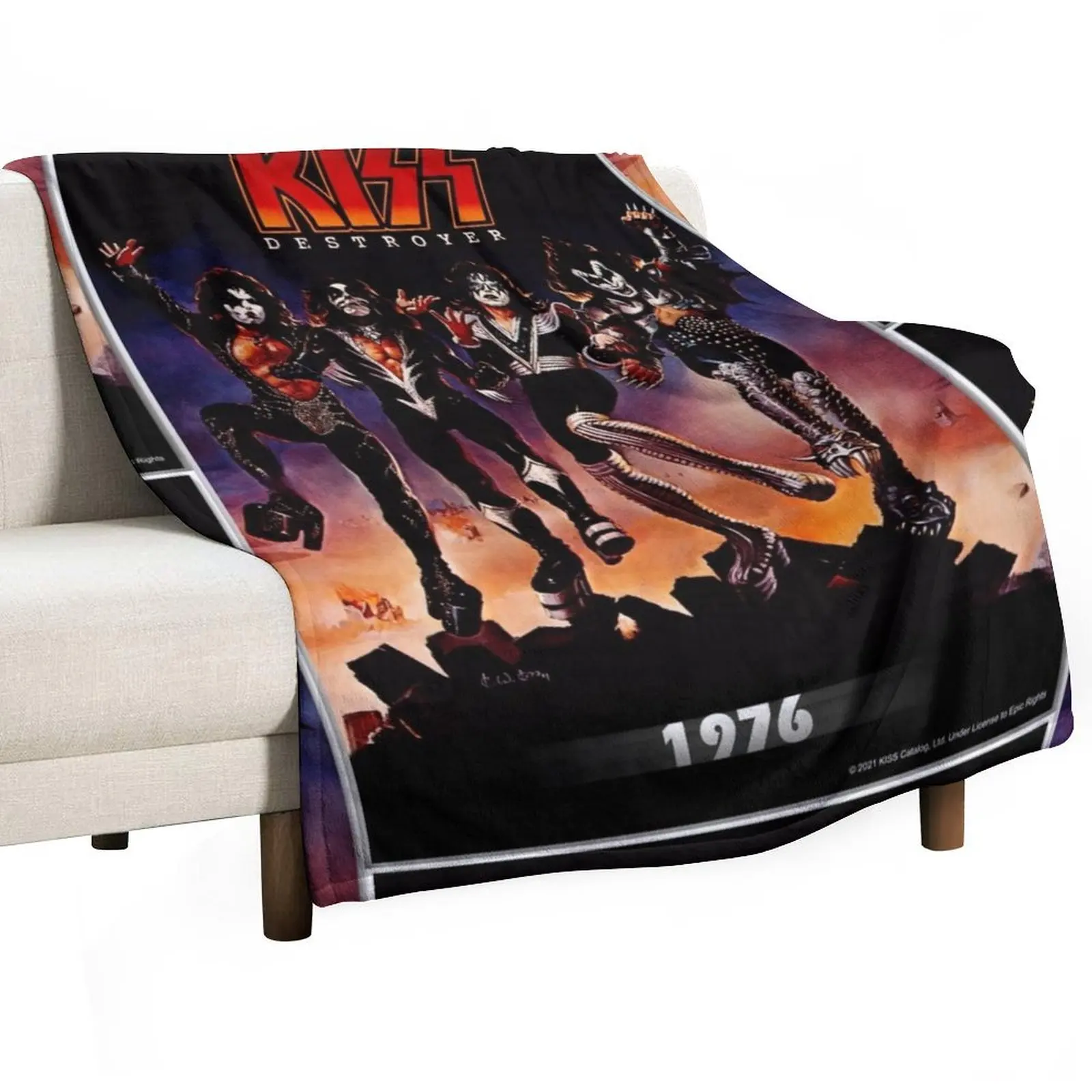 

KISS  the band - Destroyer Year 1976 Throw Blanket Single Luxury Thicken Travel Extra Large Throw Blankets