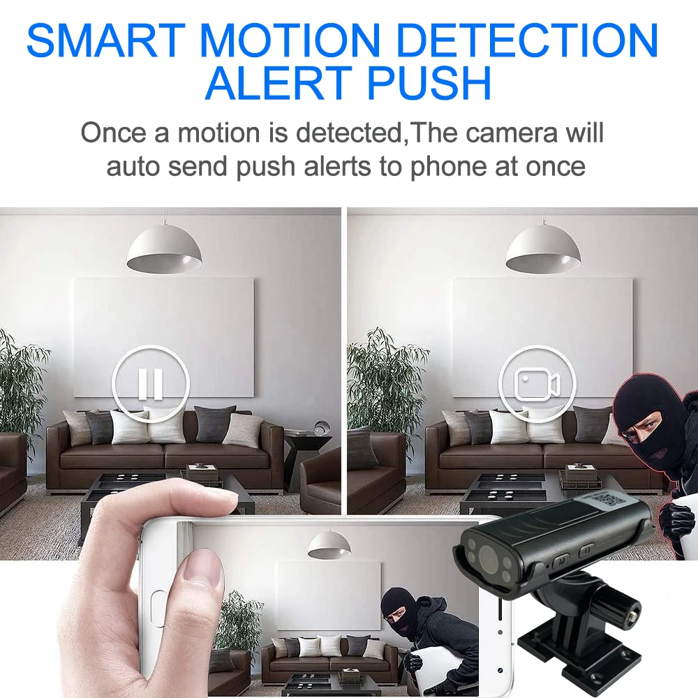 Mini Home Security Camera HD Smart Wireless WiFi Remote View Small Nanny IP Cam Sleep Standby,Remote Wakeup