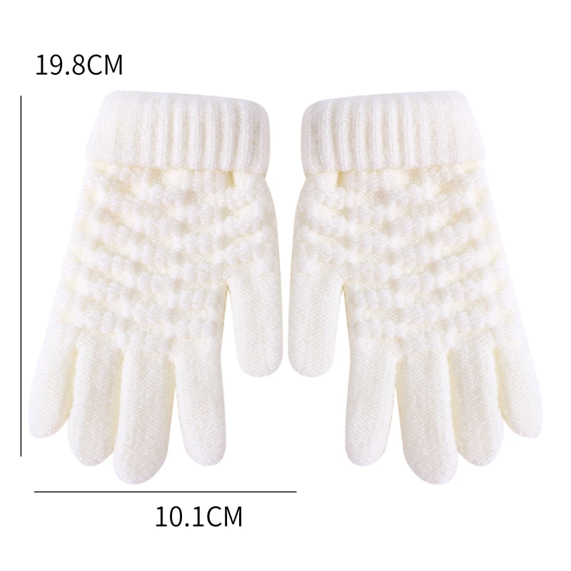 Children\'s Gloves Winter Warm Comfortable Soft Knitted Velvet Jacquard Clothing Accessories Practical Convenient Kids Gloves