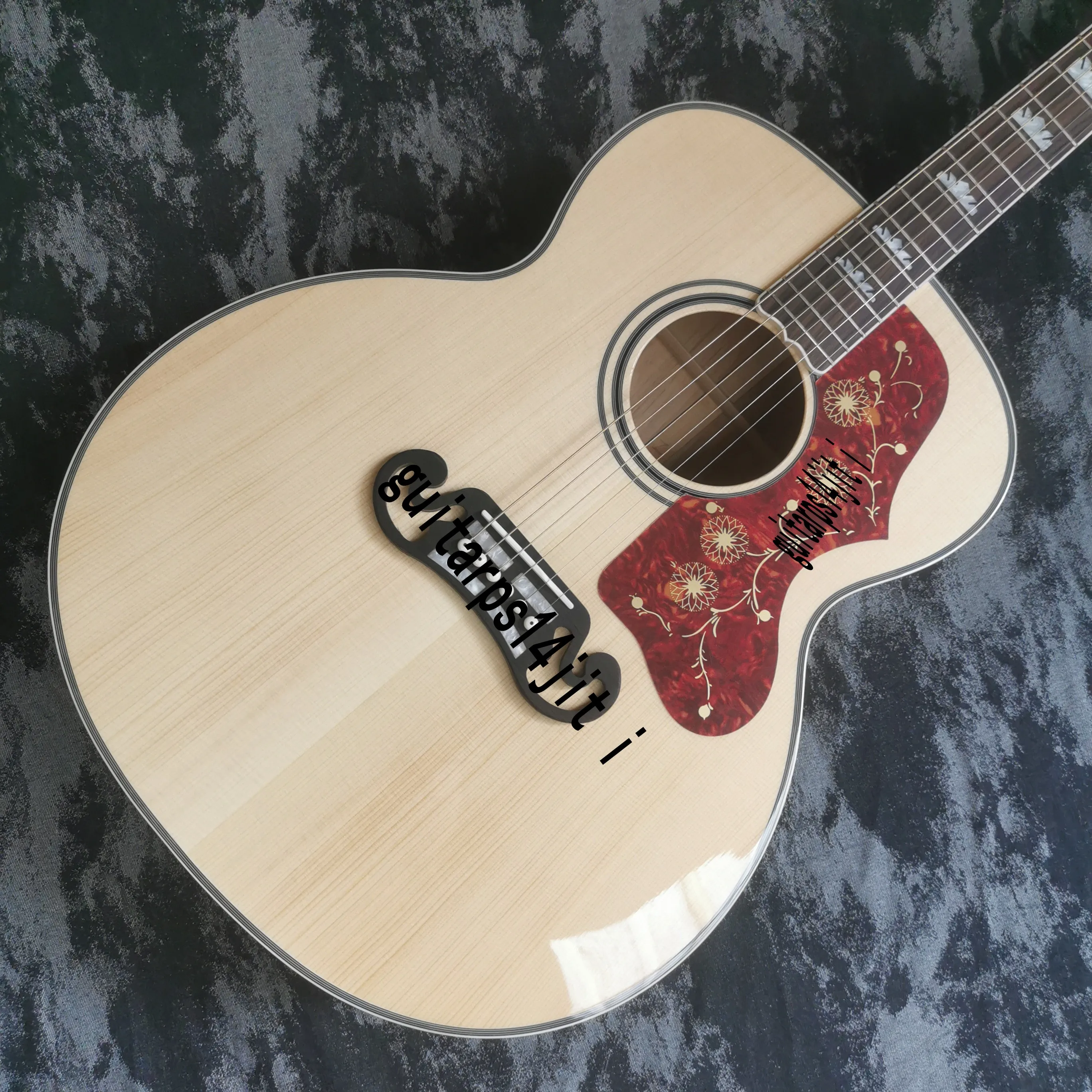 43 inch J200 series solid wood polished glossy paint surface acoustic wood guitar