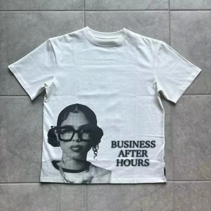 Men's Y2K Cotton Retro T-shirt, Street Wear, Women's Top, Street Commercial, Post Work Pattern, Casual Short Sleeved T-shirt