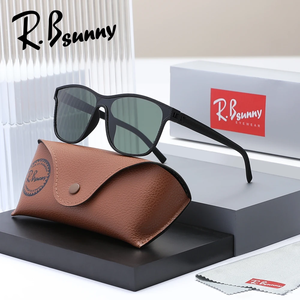 نظارات شمسية مستقطبة كلاسيكية للرجال، عدسة واحدة للقيادة والصيد، إطار PC خفيف الوزن UV400 #1