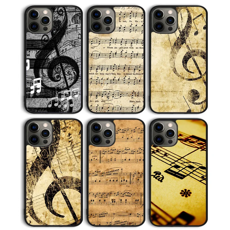 Music Note Musical Treble Clef Phone Case Back Cover for iPhone 16 15 SE2020 14 13 11 12 Pro Max mini XS XR PlusS Shell Coque