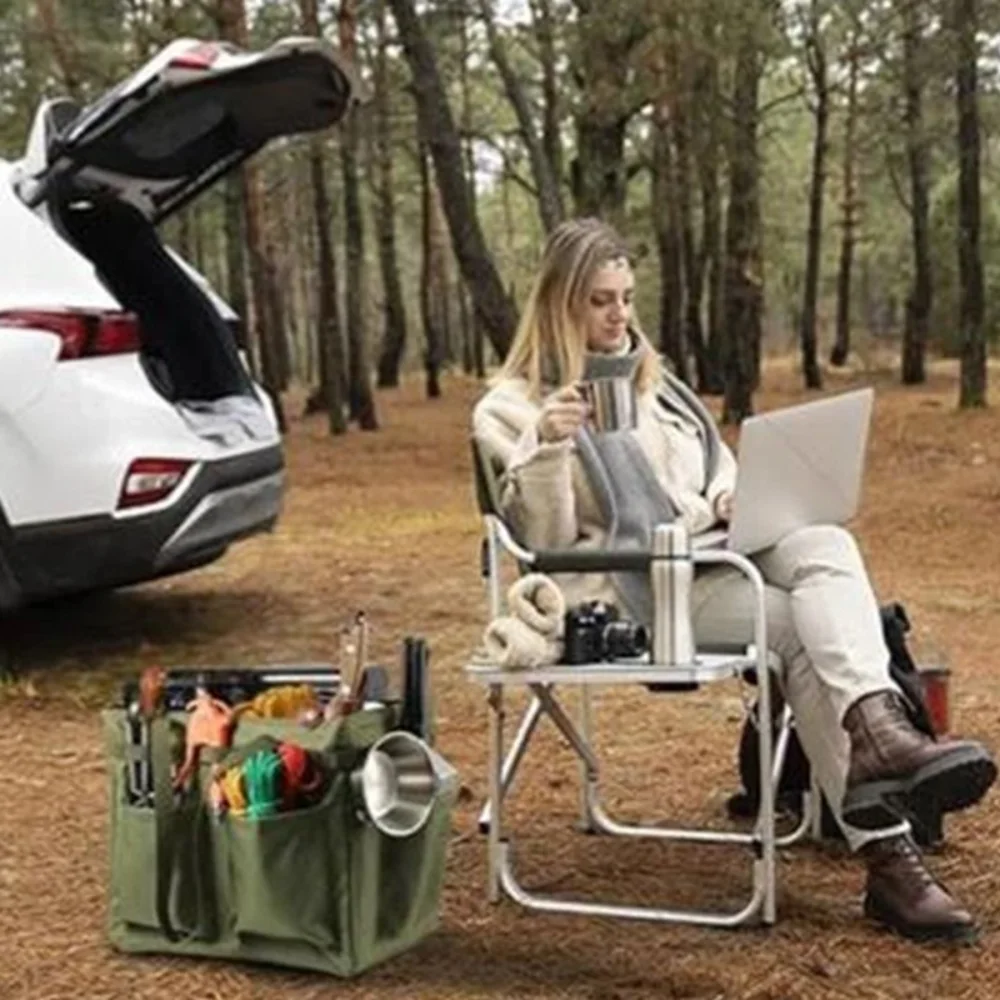 Oxford Camping Storage Handbag Large Capacity Multi-Pocket Tool Folding Carrying Bag Foldable PE Plate Camping Storage Tool Bag