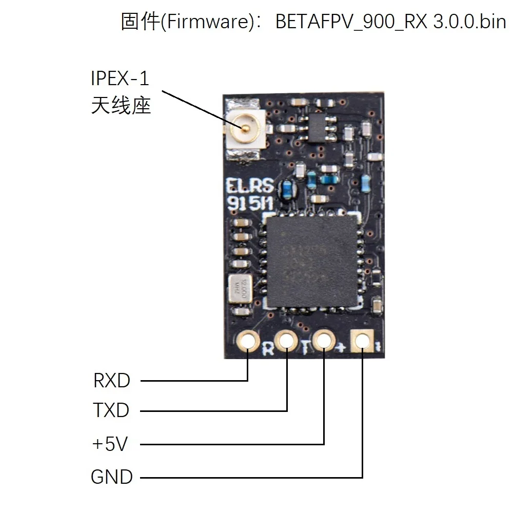 JHEMCU ELRS 915MHZ Radio Nano Long Range Receiver Open Source and High Refresh Rate Subminiature RX for FPV Freestyle Drone