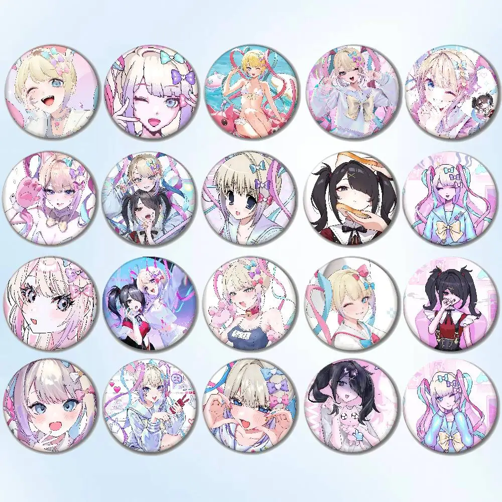 

N-Needy Girl Overdose Cute Badges Soft Button Pins Badge Acrylic Round Brooch On Backpack Decor Accessories