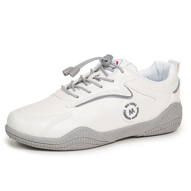 New Women's White Slip-on Sneakers Elastic Lace-up Design Casual Shoes Female Lightweight Non-slip Breathable Daily Wear Shoes view 6