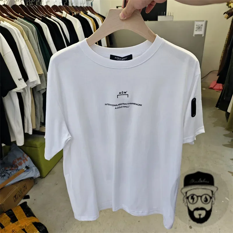 summer pure cotton white A-COLD-WALL men's T-shirt loose casual acw t shirts