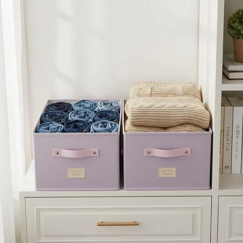 Oxford Clothing And Toy Storage Box Basket Clothes Storage Uncovered Bottom Sweater Sock Bedroom Storage