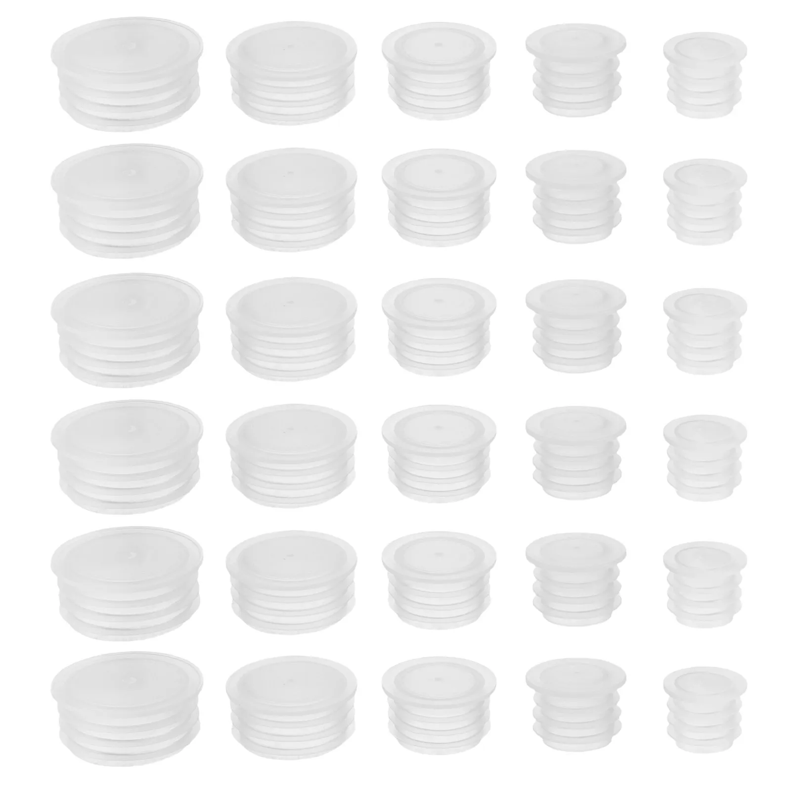 100Pcs Sealing Bottle Stoppers Leakproof Plastic Stopper Replacement Plug Transparent Round Cap for Salt Pepper Shaker 9Mm 11Mm