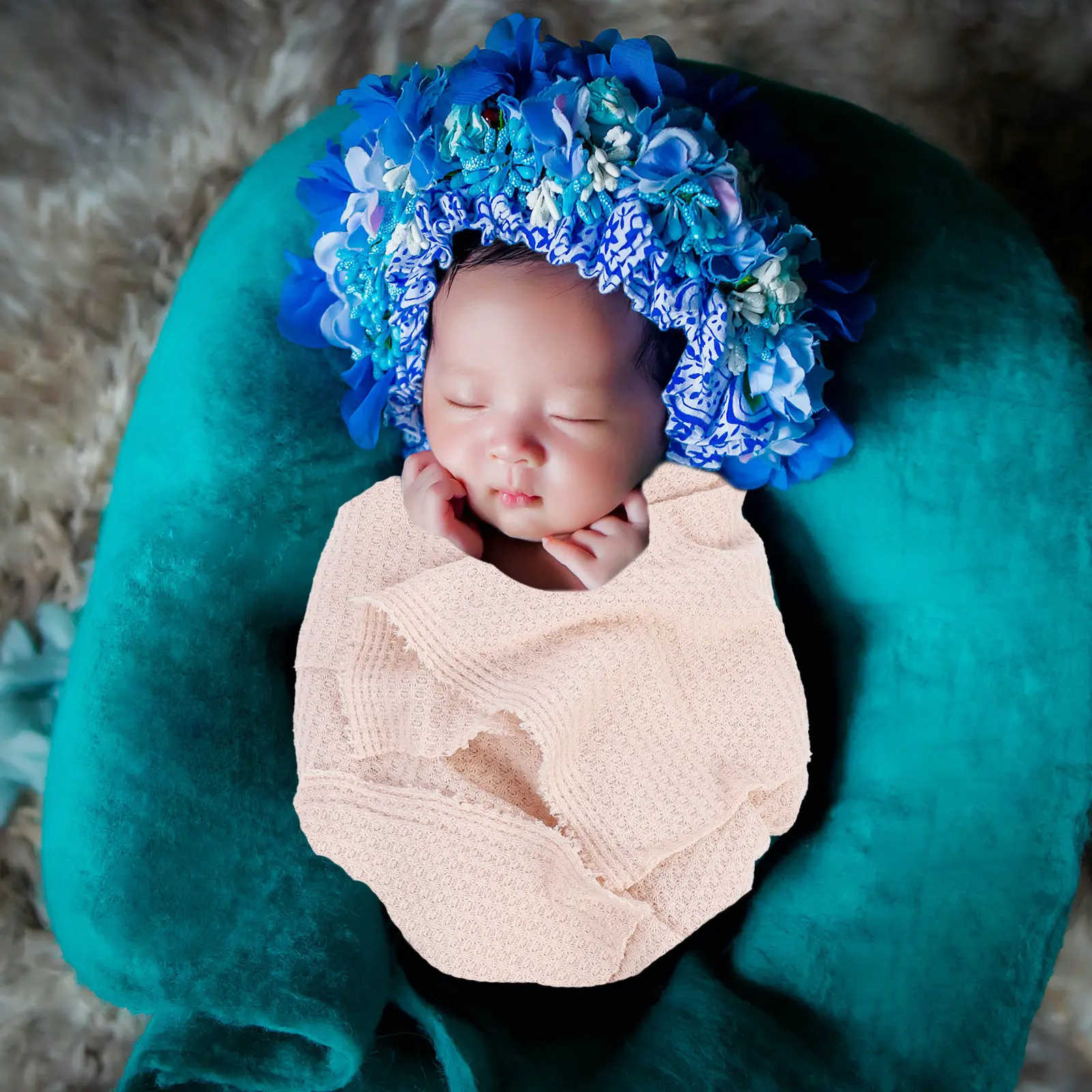 

Premium Polyester Spandex Photography Wrap Swaddle Blanket for Photo Prop Warm Comfortable Stretch Wrap