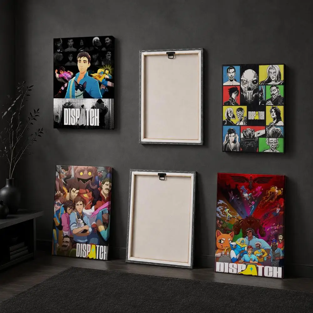 D-Dispatch Cartoon Game Framed Wall Painting Wood Framed Canvas Poster HD Wall Art For Bedroom Hallway Bar Office Home Decor