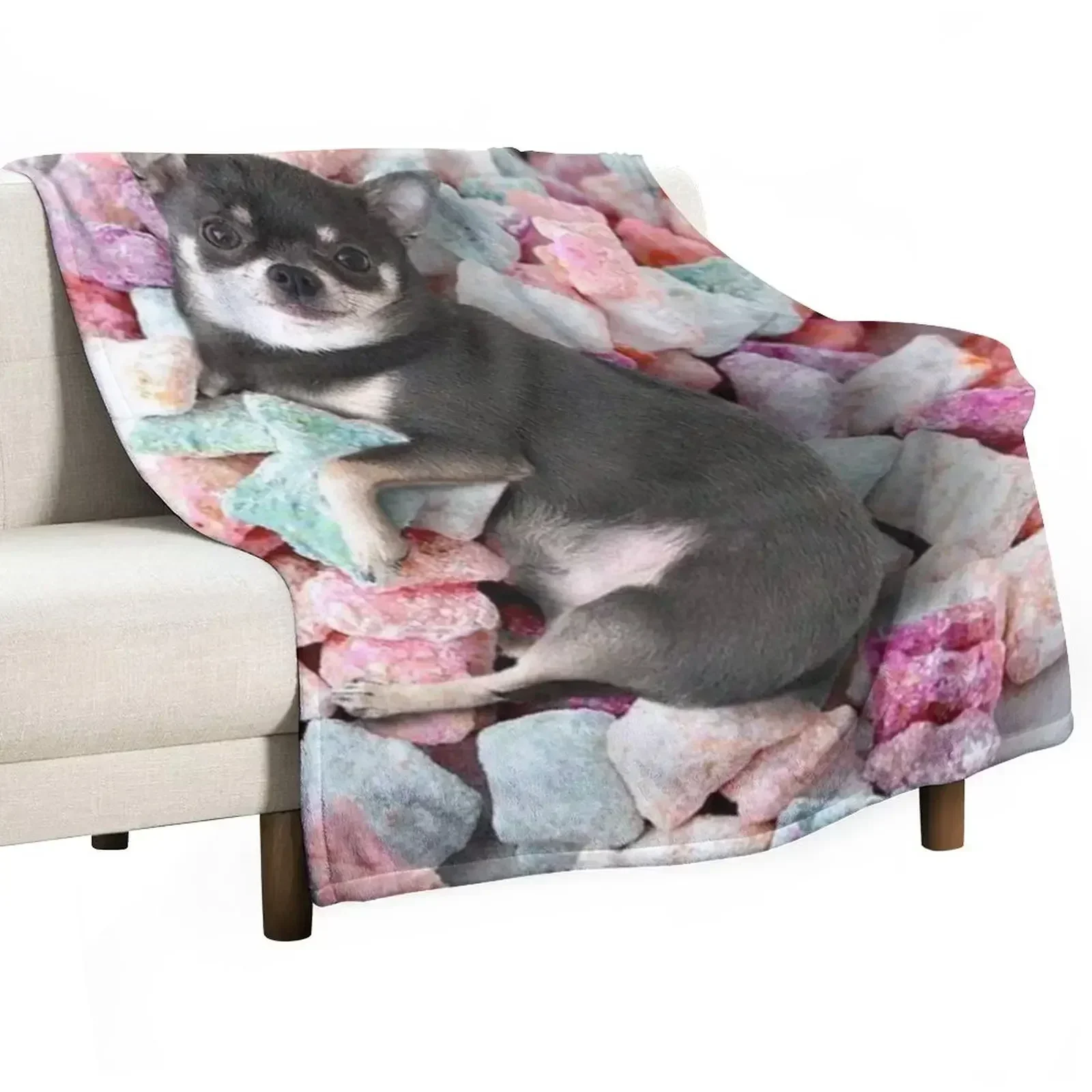 

Chihuahua Cute Candy Throw Blanket Soft Warm Blanket Gift for Men Women Adults