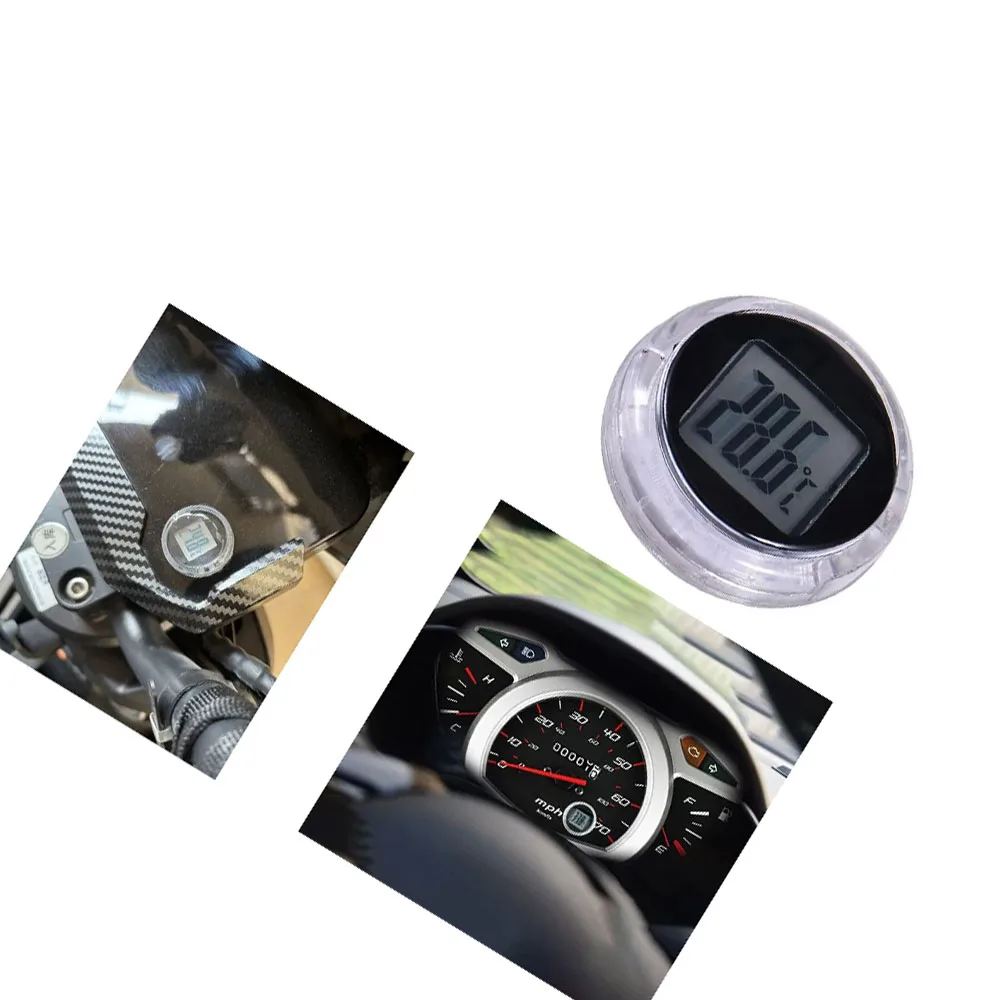 Digital Display Mini Thermometer Waterproof Stick-on -20~ 70°C Transparent ABS Shell Temperature Meter