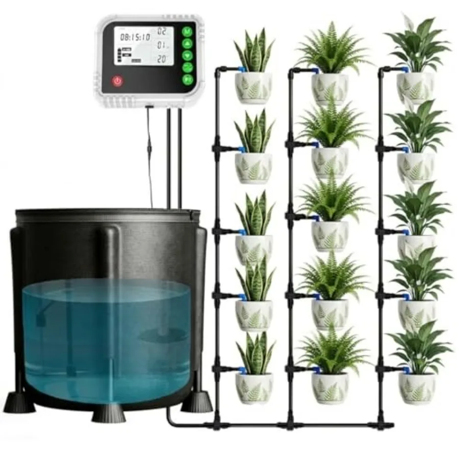 

Automatic Watering System with Programmable TimerAuto Drip Irrigation System with 13-Gallon Bucket for 15 Potted Plants Low Wat