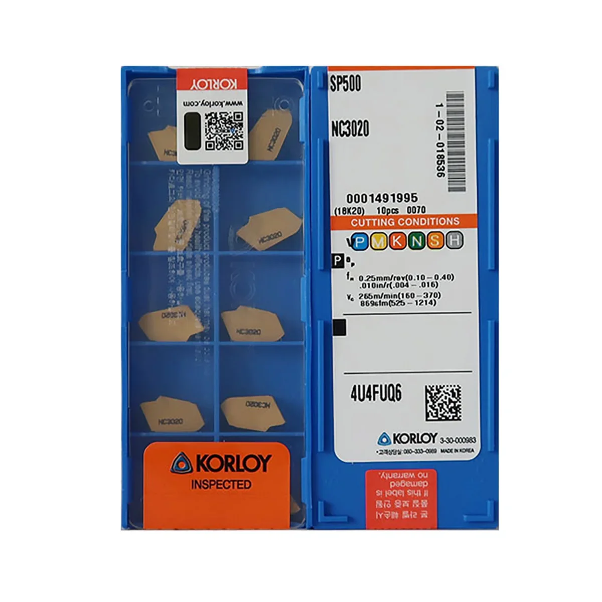 KORLOY 100% Original SP200 SP300 SP400 SP 500 PC9030 NC3030 2mm Sawman Parting Off Inserts Series Grooving Tool Carbide Inserts