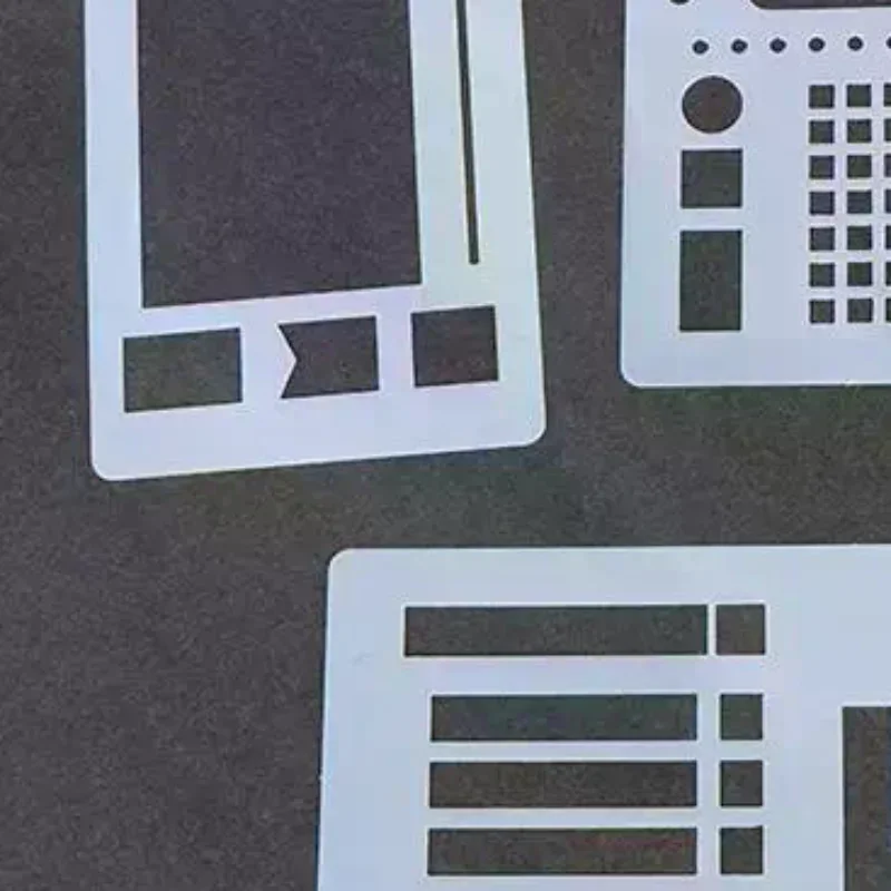 3/9Pcs Handmade Flexible Record Template DIY Scrapbooking Dot Grid Journals Planner Drawing Checklist Stencils Tool