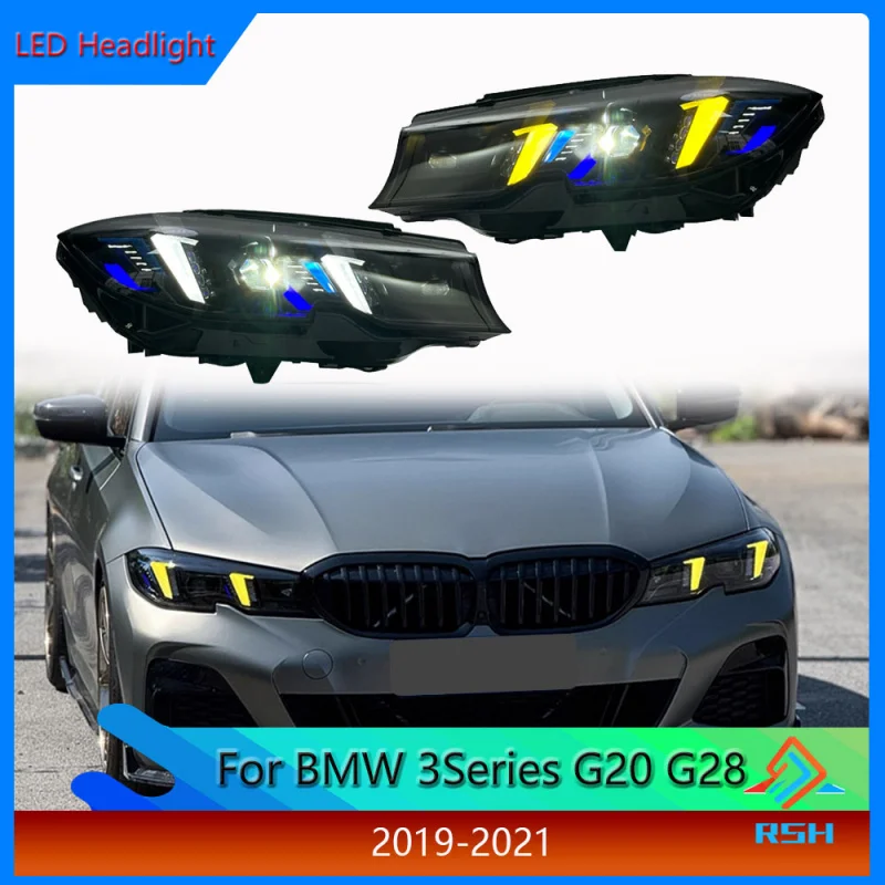 Headlight For BMW 3 Series G20 G28 Laser Front Lamp Assembly 2019-2021 Modification Fang Style LED Drl Turn Signal Head Lights