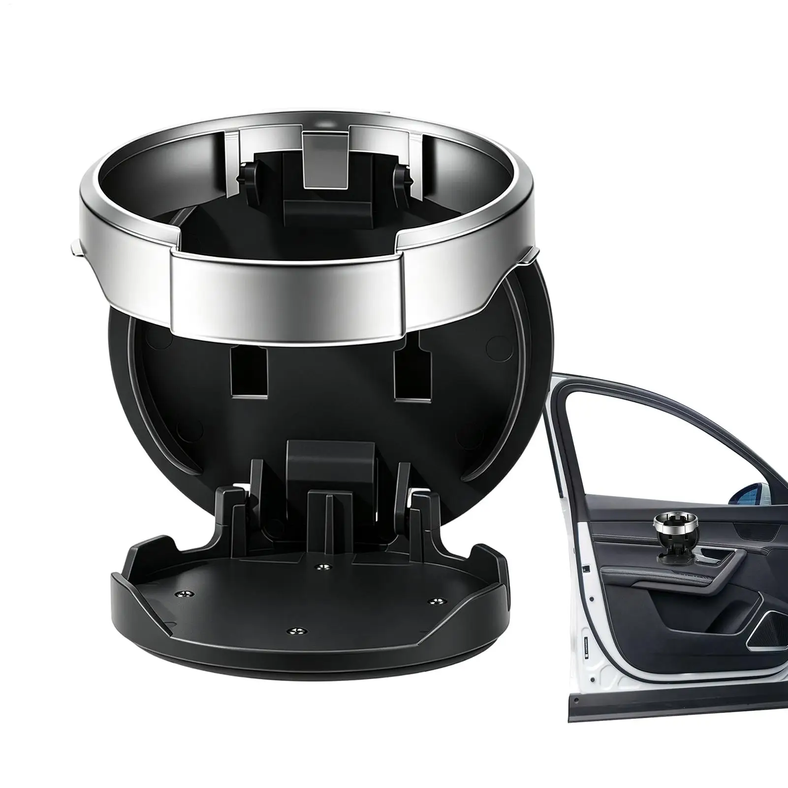 Universal Vehicle Cup Holder Foldable Side Door Mount Bottle Bracket Car Interior Storage Organizer Fits All Car Models