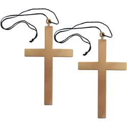 1pcs Cross Jewelry Retro Car Accessories Men's Necklace Skeleboner Pope Costume Cross Pendant Necklace Priest Costume Accessory 