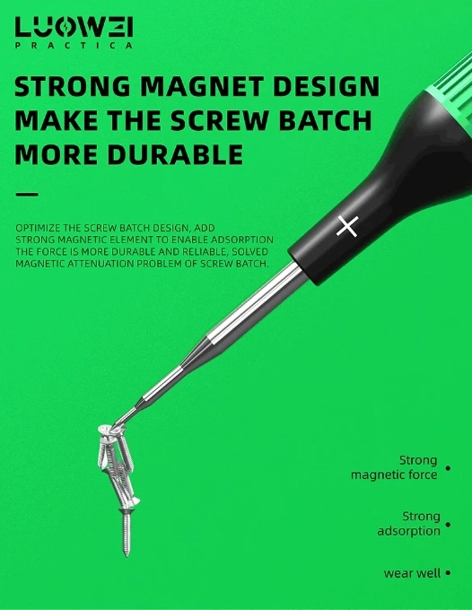 luowei “LITTLE BOY” SCREWDRIVER Smooth bearing, bright finish, imported high hardness batch head use for phone repair tool