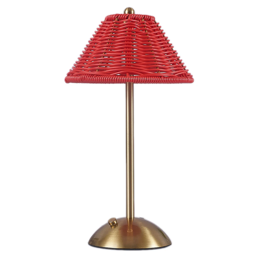 

Cordless LED Table Lamp 3 Color Stepless Dimmable Rattan Touch Lamp Touch Retro Nightstand Lamp for Living Room Dorm Home Office