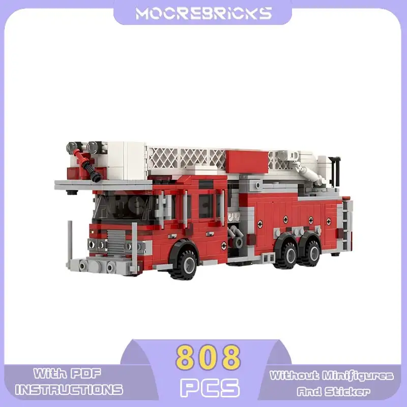 시티 파이어 시리즈 모던 미드 마운트 타워 차량 타워 사다리 MOC 빌딩 블록 모델 독창성 브릭 장난감 소년 선물