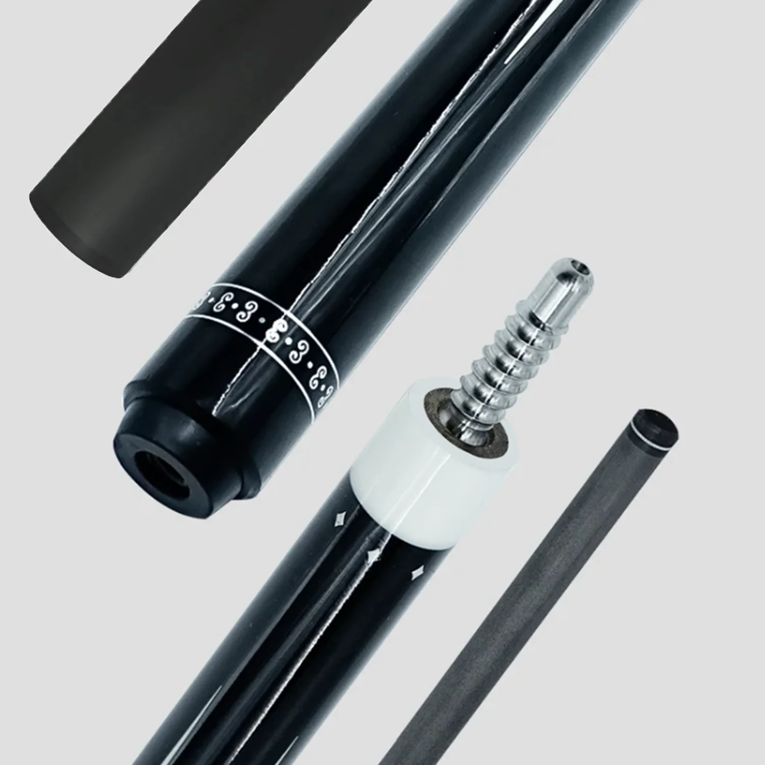 

Billiard Carbon Fiber Pool Cue Stick 58 inches,3/8 * 8-Pin Joint and 11.5mm/12.5mm Pen Tip，Professional billiards cue